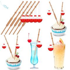 Reallnaive empaque frontal con 24 toppers de pesca, ideal para fiestas