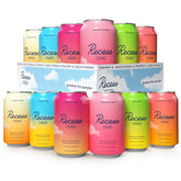 Recess pack frontal mostrando las 12 latas y diseño atractivo para elegir