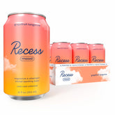 Recess pomelo tangerina frente del pack mostrando el diseño y beneficio refrescante