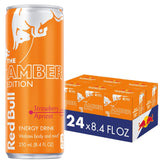 Red Bull lata frontal Amber Edition fresa albaricoque muestra diseño atractivo