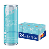 Red Bull lata frontal muestra sabor Iced Vanilla Berry y atractivo visual refrescante