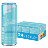 Red Bull lata frontal mostrando diseño Iced Vanilla Berry y atractivo refrescante
