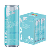 Red Bull lata frente mostrando diseño y sabor Iced Vanilla Berry energizante
