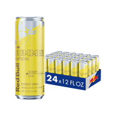 Red Bull lata frontal White Peach mostrando diseño veraniego y frescura
