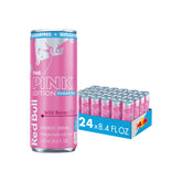 Red Bull lata Pink Edition frente con sabor a frutos rojos, refrescante y energizante