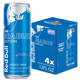 Red Bull lata Sea Blue edición frontal mostrando diseño y sabor juneberry