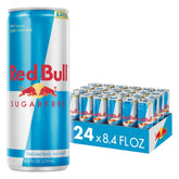 Red Bull lata frente, diseño reconocible y energía portátil