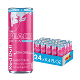 Red Bull lata White Peach frontal mostrando diseño y frescura
