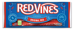 Red Vines empaque frontal mostrando el logo y tamaño práctico