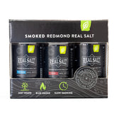 REDMOND frascos delanteros del set de regalo mostrando las tres variedades y conveniencia