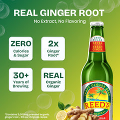 Reed's cerveza en vaso con lima para mezcla y servicio fácil