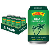 Reed's lata frontal mostrando diseño y marca, refresco auténtico