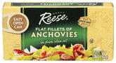 Reese lata frontal de anchoas en aceite de oliva mostrando tamaño y marca