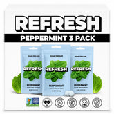 Refresh Gum vista frontal del pouch mostrando el diseño y conveniencia