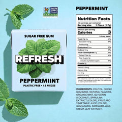 Refresh Gum piezas dispersas exhibiendo forma y frescura listos para masticar