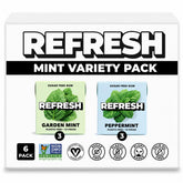 Refresh Gum frontal del paquete mostrando variedad y conveniencia