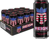 REIGN lata frontal edición Liberty & Justice for Apple, diseño patriótico y llamativo