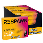 RESPAWN paquete frontal mostrando diseño y sabor tropical punch, atractivo visual