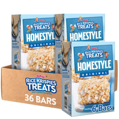RICE KRISPIES TREATS frente del empaque mostrando cajas y portabilidad