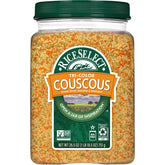 RiceSelect frasco frontal mostrando couscous tricolor y fácil almacenamiento