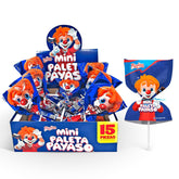 RICOLINO paleta payaso mini frente del empaque mostrando diseño y cantidad