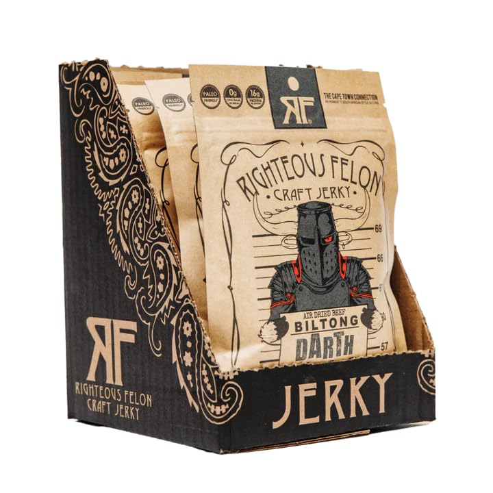Righteous Felon empaque delantero mostrando el diseño y el nombre, ideal para identificar el snack