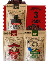 Righteous Felon pack frontal con tres sabores y diseño llamativo
