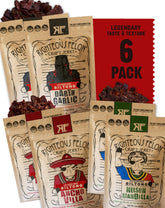 Righteous Felon pack frontal mostrando las seis bolsas y variedad de sabores