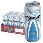 Rip It pack frontal mostrando las 12 latas y el diseño cítrico para abastecimiento rápido