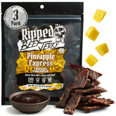 RIPPED JERKY empaque frontal sabor Piña mostrando diseño y ventaja proteica