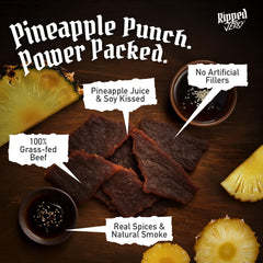 RIPPED JERKY comparación de tamaño en mano para ver porción y conveniencia