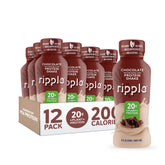 Ripple botella frontal chocolate mostrando diseño y beneficio práctico