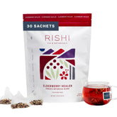 Rishi Tea empaque frontal 30 saquitos, vista clara y conveniente