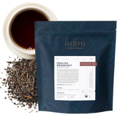 Rishi Tea frente del empaque mostrando marca y tamaño 1 lb, calidad premium