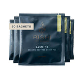 Rishi Tea caja frontal 50 bolsitas con aroma a jazmín, presentación orgánica