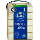 Riso Scotti paquete frontal mostrando 5 bolsas de 1 kg, ideal para cocina frecuente