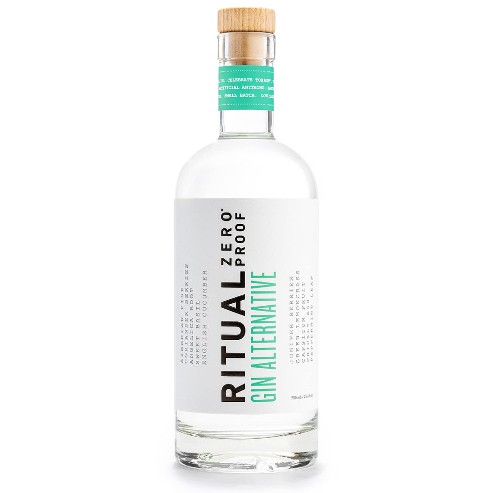 Ritual Zero-Proof botella frontal mostrando diseño y volumen, ideal para coctelería