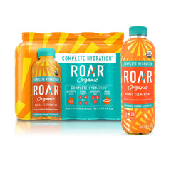 Roar Organic frontal del envase Mango Clementine mostrando ingredientes