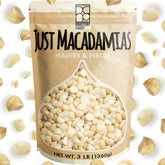 Roastery Coast paquete frontal mostrando macadamias crudas, ideal para snacks