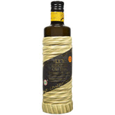 ROI botella frontal Taggiasca DOP mostrando diseño y origen, beneficios aromáticos