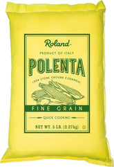 Roland polenta paquete frontal, presentación limpia y tamaño 5 lb