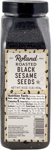 Roland Foods paquete frontal de semillas de sésamo negro listo para usar y conservar