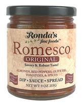 Ronda's Fine Foods frasco frontal mostrando el romesco, ideal para regalo