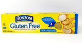 Ronzoni paquete frontal mostrando etiqueta sin gluten y beneficios prácticos