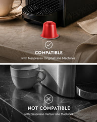 ROSSO CAFFÈ primer plano de cápsula de aluminio, sellado que preserva el aroma
