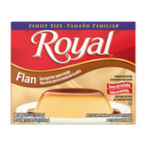 Royal frentes de empaque mostrando mezcla familiar sin grasa y beneficios prácticos