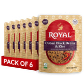 Royal empaque frontal de arroz basmati con frijoles negros, conveniencia rápida
