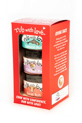 Rub with Love vista frontal del estuche listo para regalo y uso inmediato