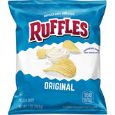 Ruffles presentación frontal pack de 40 bolsas mostrando porciones individuales y conveniencia