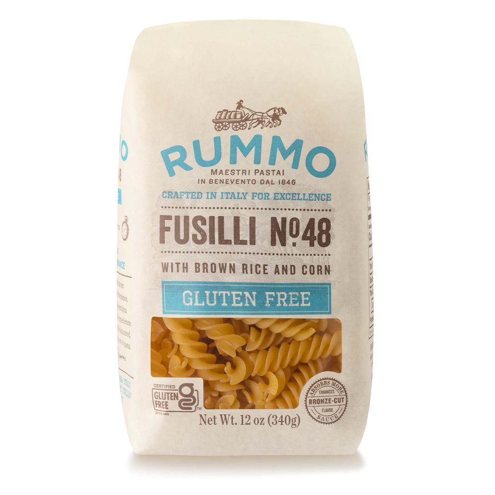 Rummo fusilli frente del paquete mostrando presentación y características